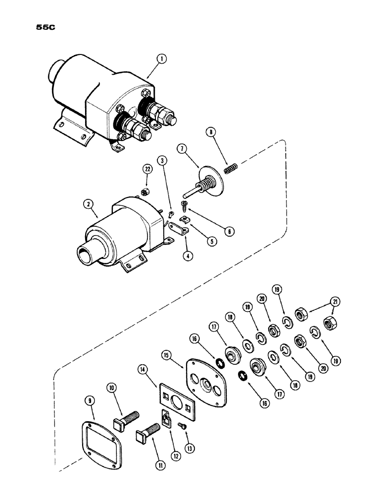 Схема запчастей Case IH 1200 - (055A) - SOLENOID, (451)DIESEL ENGINE (04) - ELECTRICAL SYSTEMS