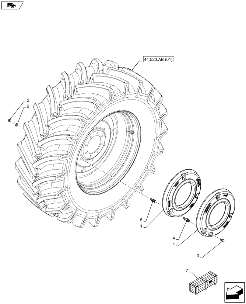 Схема запчастей Case IH FARMALL 115U - (39.140.AL[01]) - VAR - 330470 - REAR, WHEEL, BALLAST (39) - FRAMES AND BALLASTING