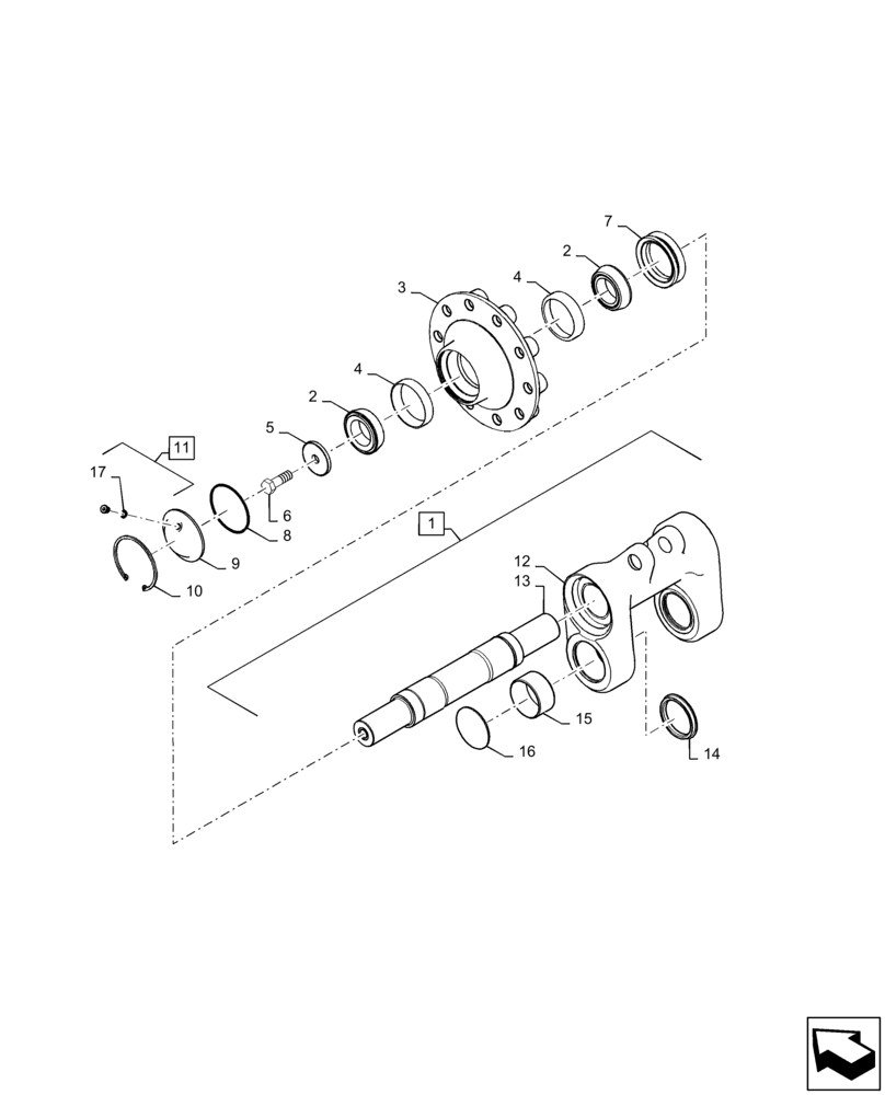 Схема запчастей Case IH 7240 - (48.134.AA[03]) - VAR - 415332 - IDLER, TRACK ASSY, FRONT (48) - TRACKS & TRACK SUSPENSION