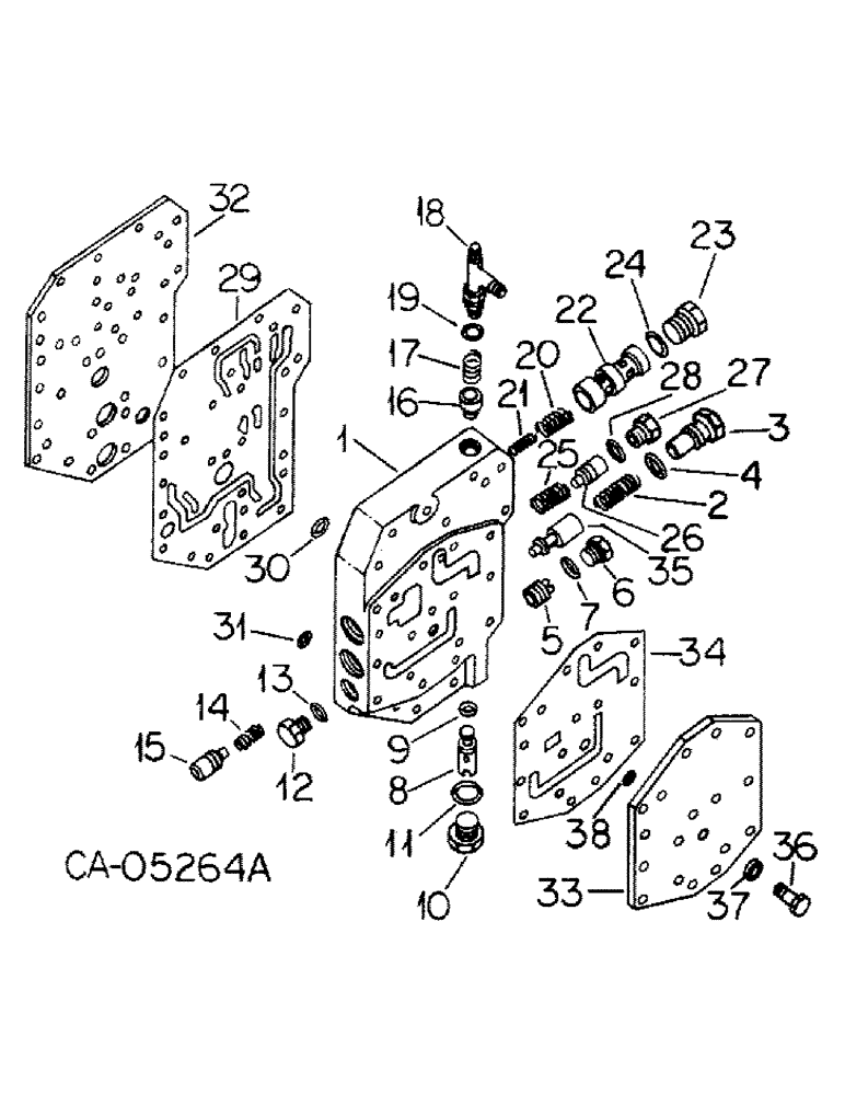 Схема запчастей Case IH 1586 - (10-07) - HYDRAULIC, MULTIPLE CONTROL VALVE, TRACTORS WITHOUT TORQUE AMPLIFIER (07) - HYDRAULICS