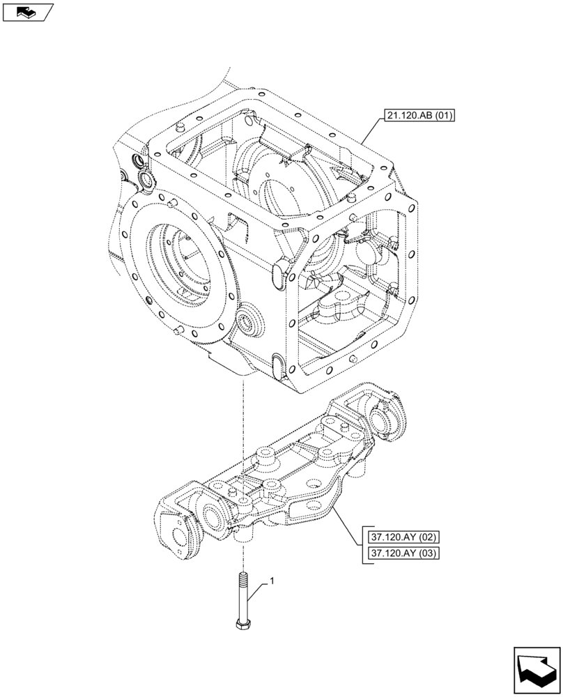 Схема запчастей Case IH FARMALL 105U - (37.120.AY[04]) - VAR - 390891 - 3 POINT HITCH, BOLT (37) - HITCHES, DRAWBARS & IMPLEMENT COUPLINGS