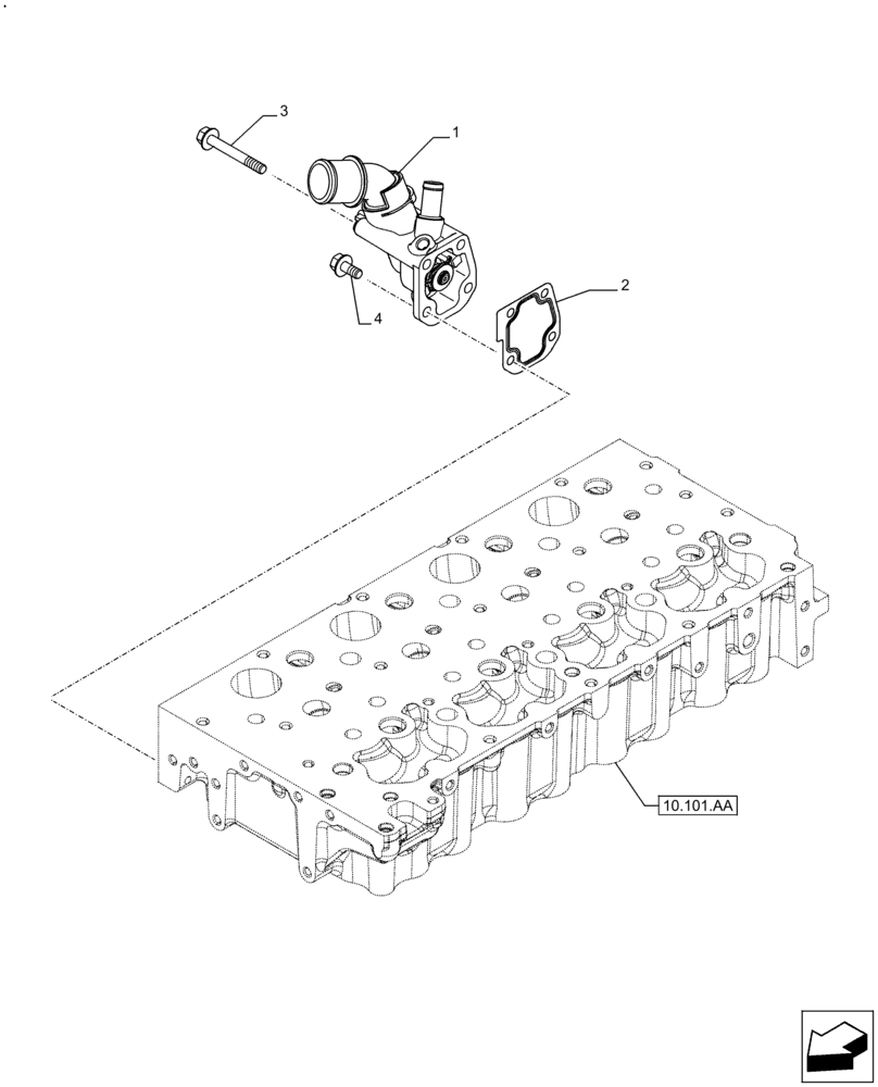 Схема запчастей Case IH F5HFL463D F005 - (10.400.BC) - THERMOSTAT (10) - ENGINE