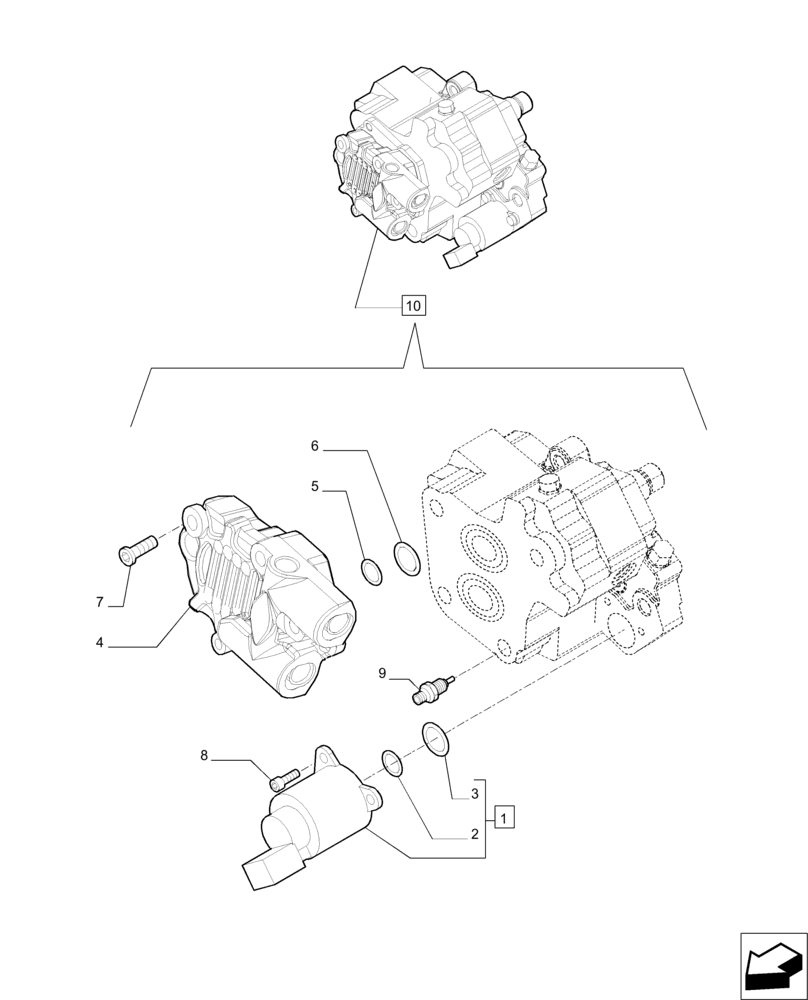 Схема запчастей Case IH F4DE9684B J112 - (10.218.AQ) - INJECTION PUMP - COMPONENTS (10) - ENGINE