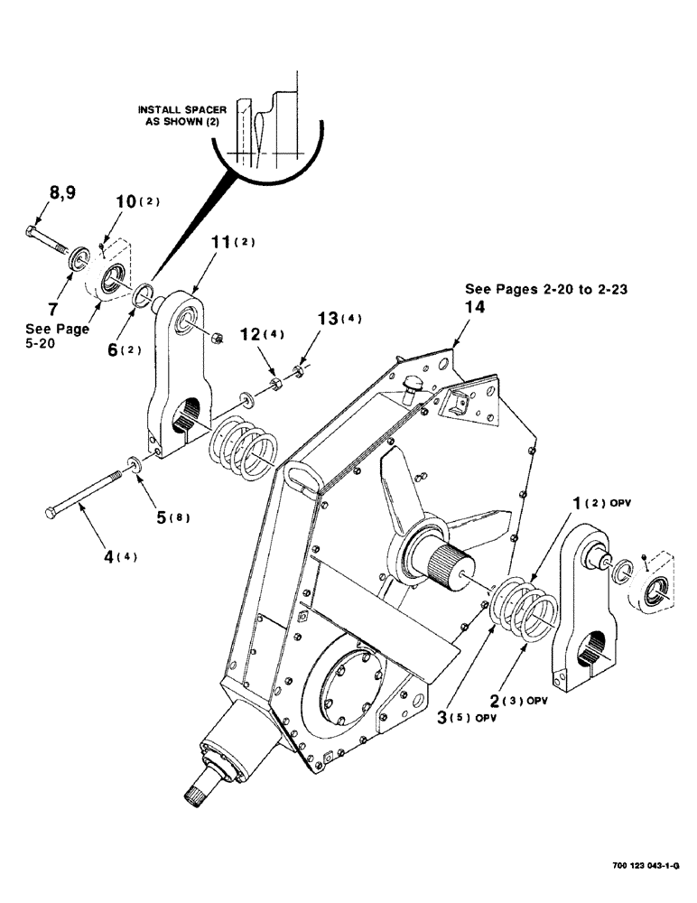 Схема запчастей Case IH 8575 - (2-18) - GEARBOX AND CRANK ARM ASSEMBLY Driveline