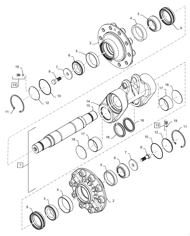 Схема запчастей Case IH 7240 - (48.134.AA[01]) - VAR - 415219, 415261, 415306 - IDLER, TRACK ASSY, FRONT (48) - TRACKS & TRACK SUSPENSION