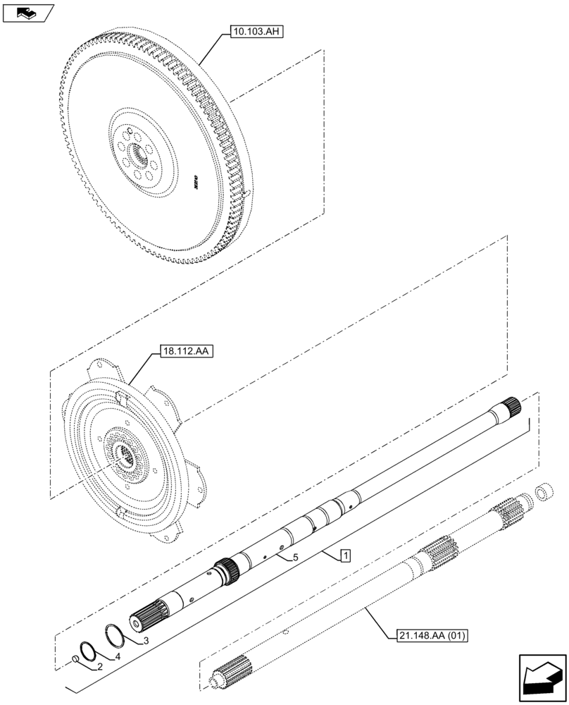 Схема запчастей Case IH FARMALL 105U - (31.114.AF[02]) - VAR - 334114, 390430 - CLUTCH, SHAFT (31) - IMPLEMENT POWER TAKE OFF