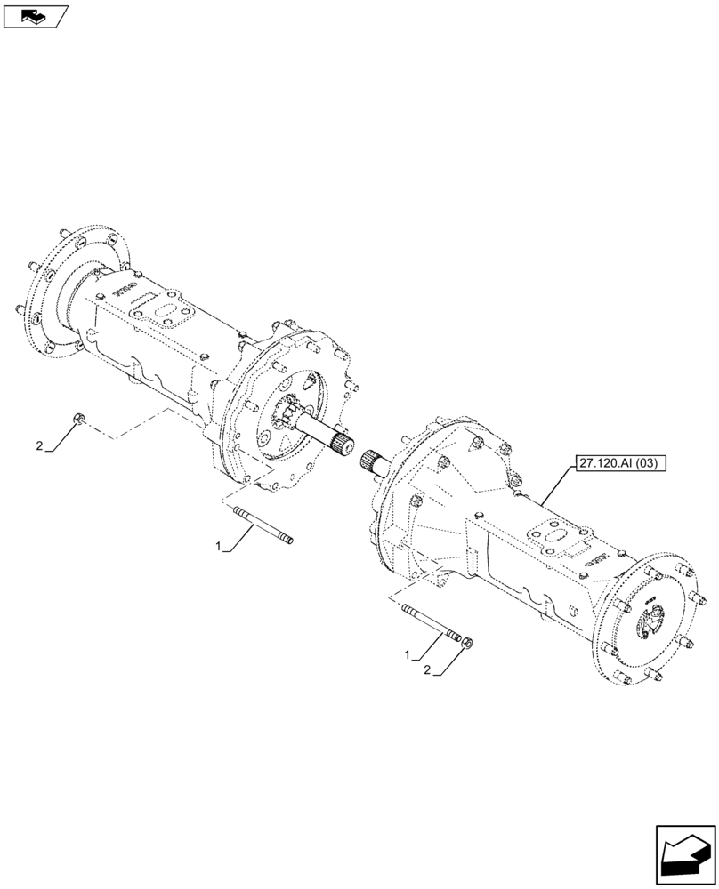 Схема запчастей Case IH FARMALL 115U - (27.120.AI[01]) - VAR - 335683 - SIDE FINAL DRIVE HOUSING (27) - REAR AXLE SYSTEM