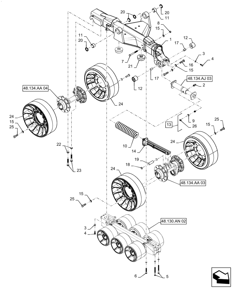 Схема запчастей Case IH 7240 - (48.120.AJ[02]) - VAR - 415332 - UNDERCARRIAGE, TRACK ASSY (48) - TRACKS & TRACK SUSPENSION