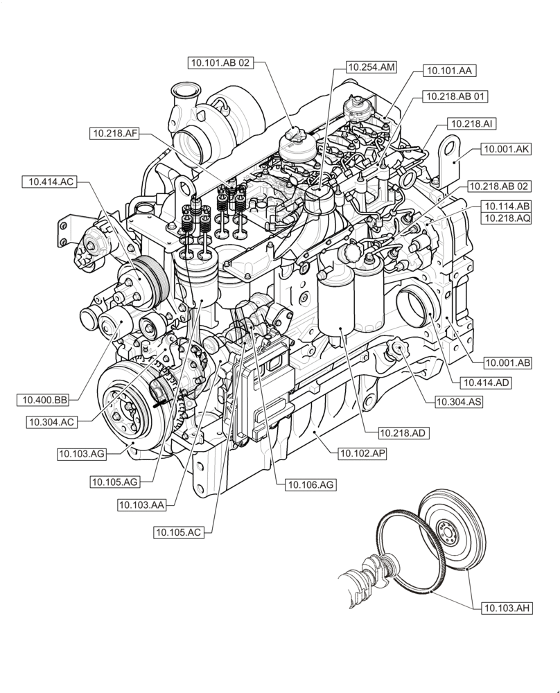 Схема запчастей Case IH F4DE9684B J112 - (00.000.10[02]) - PICTORIAL INDEX - ENGINE (00) - GENERAL & PICTORIAL INDEX