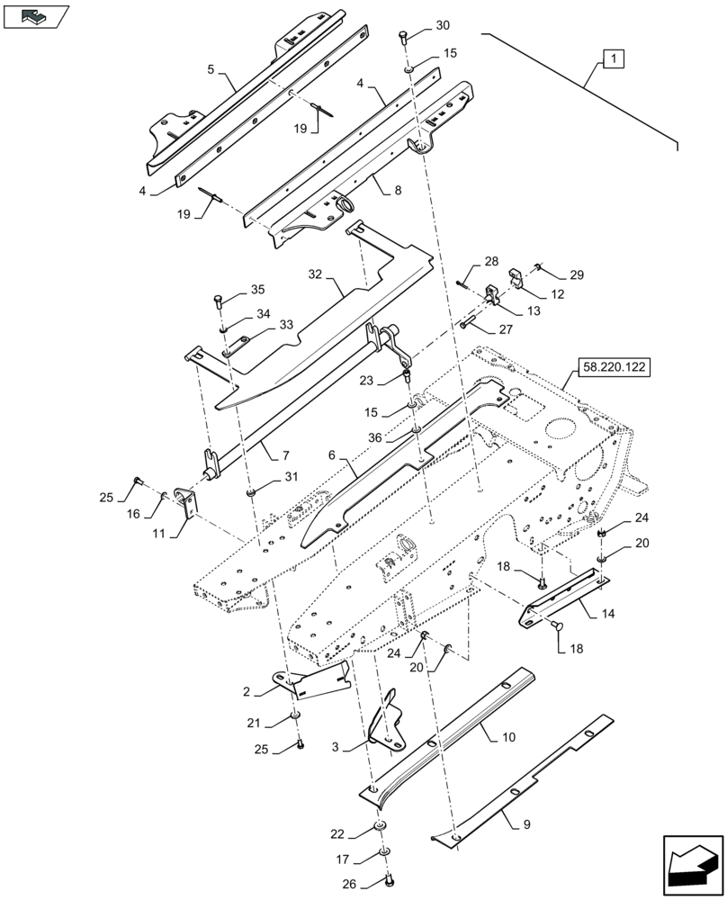 Схема запчастей Case IH 2608XR - (58.220.112) - ROW UNIT - D632 (58) - ATTACHMENTS/HEADERS