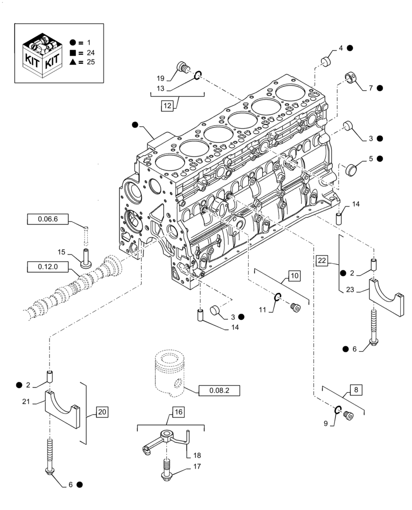 Схема запчастей Case IH P170 - (0.04.0) - CRANKCASE (02) - ENGINE