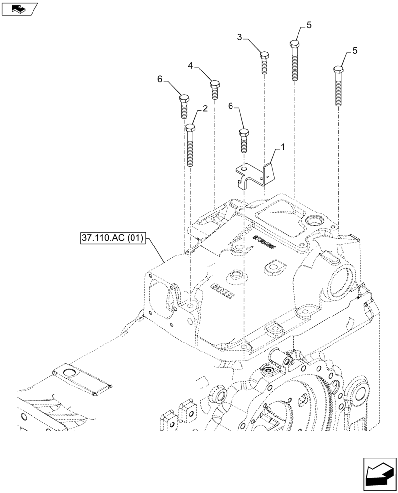 Схема запчастей Case IH FARMALL 105U - (35.204.BJ[01]) - VAR - 390832, 743597 - HYDRAULIC LIFT, CASING, COVERS (35) - HYDRAULIC SYSTEMS