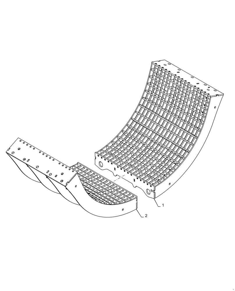 Схема запчастей Case IH 7230 - (66.105.AO[11]) - VAR - 712441 - CONCAVE, LARGE WIRE, HEAT TREATED (66) - THRESHING