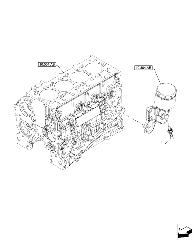 Схема запчастей Case IH F5HFL463D F005 - (55.013.AB) - ENGINE OIL, PRESSURE SWITCH (55) - ELECTRICAL SYSTEMS