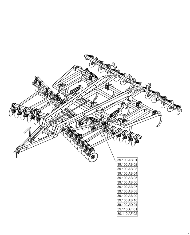 Схема запчастей Case IH ECOLO-TIGER 875 - (39.000.00) - SECTION INCEX FRAMES & BALASTING (39) - FRAMES AND BALLASTING