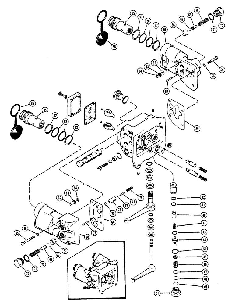 Схема запчастей Case IH 2670 - (348) - A141843 REMOTE HYDRAULIC VALVE, WITH RELIEF VALVE, USED TRACTOR SN 8786558 TO 8826987 (CONT) (08) - HYDRAULICS