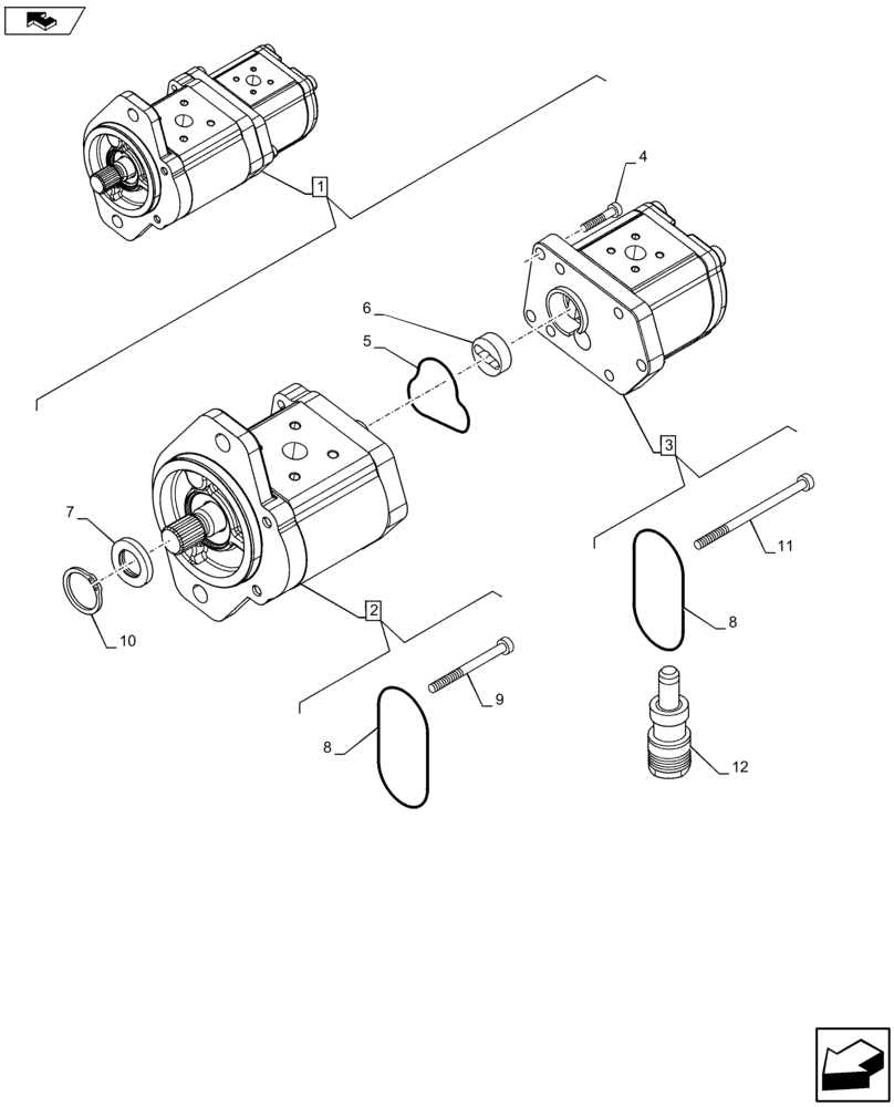 Схема запчастей Case IH FARMALL 115U - (35.104.AA[02]) - VAR - 334119 - HYDRAULIC PUMP (80 L/MIN), COMPONENTS (35) - HYDRAULIC SYSTEMS