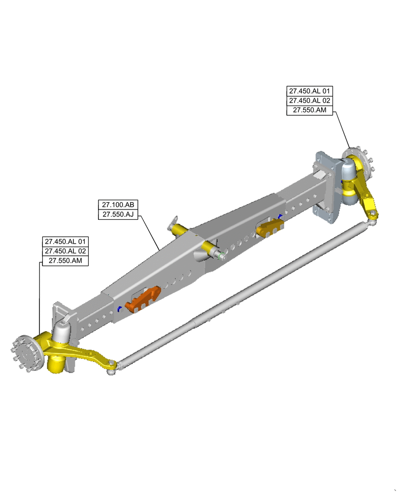 Схема запчастей Case IH 9240 - (00.000.27) - PICTORIAL INDEX - REAR AXLE SYSTEM (00) - GENERAL & PICTORIAL INDEX