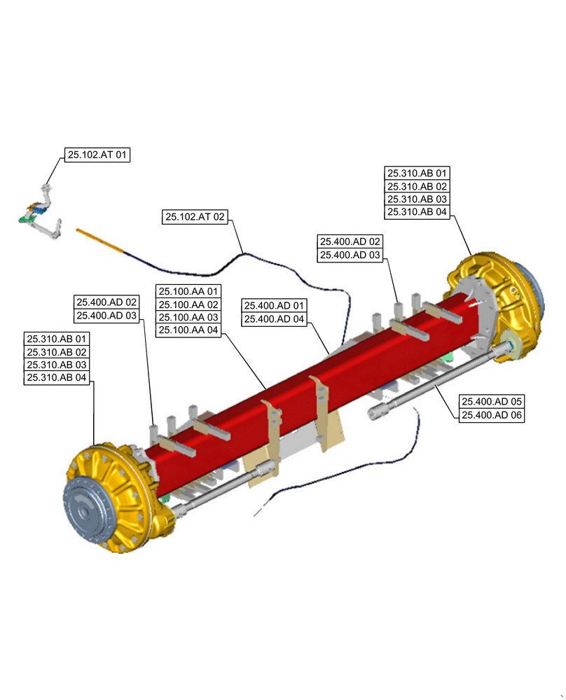 Схема запчастей Case IH 9240 - (00.000.25) - PICTORIAL INDEX - FRONT AXLE SYSTEM (00) - GENERAL & PICTORIAL INDEX