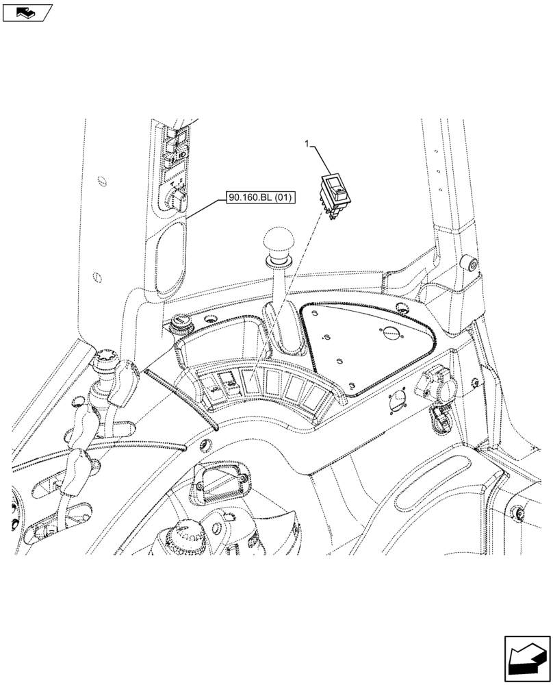 Схема запчастей Case IH FARMALL 105U - (55.000.AA[01]) - VAR - 334144, 335683 - REACTIVITY, SWITCH (55) - ELECTRICAL SYSTEMS