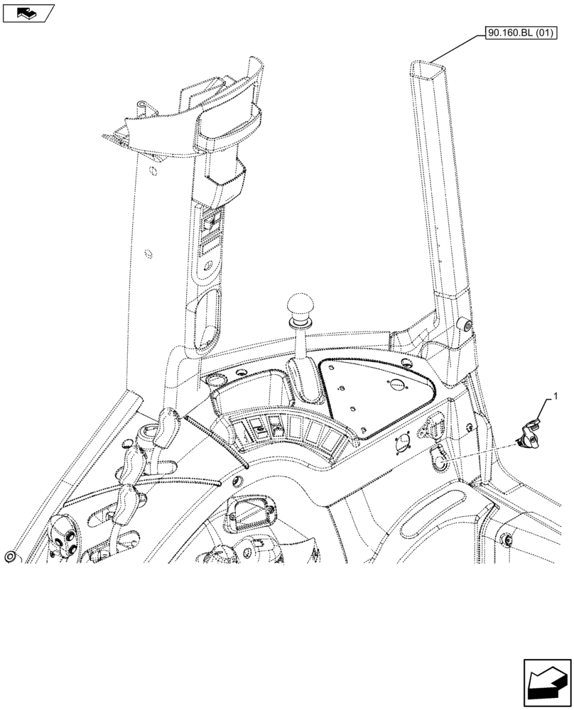 Схема запчастей Case IH FARMALL 105U - (55.510.BM[02]) - VAR - 334144, 335683 - AUXILIARY POWER OUTLET, CAB (55) - ELECTRICAL SYSTEMS