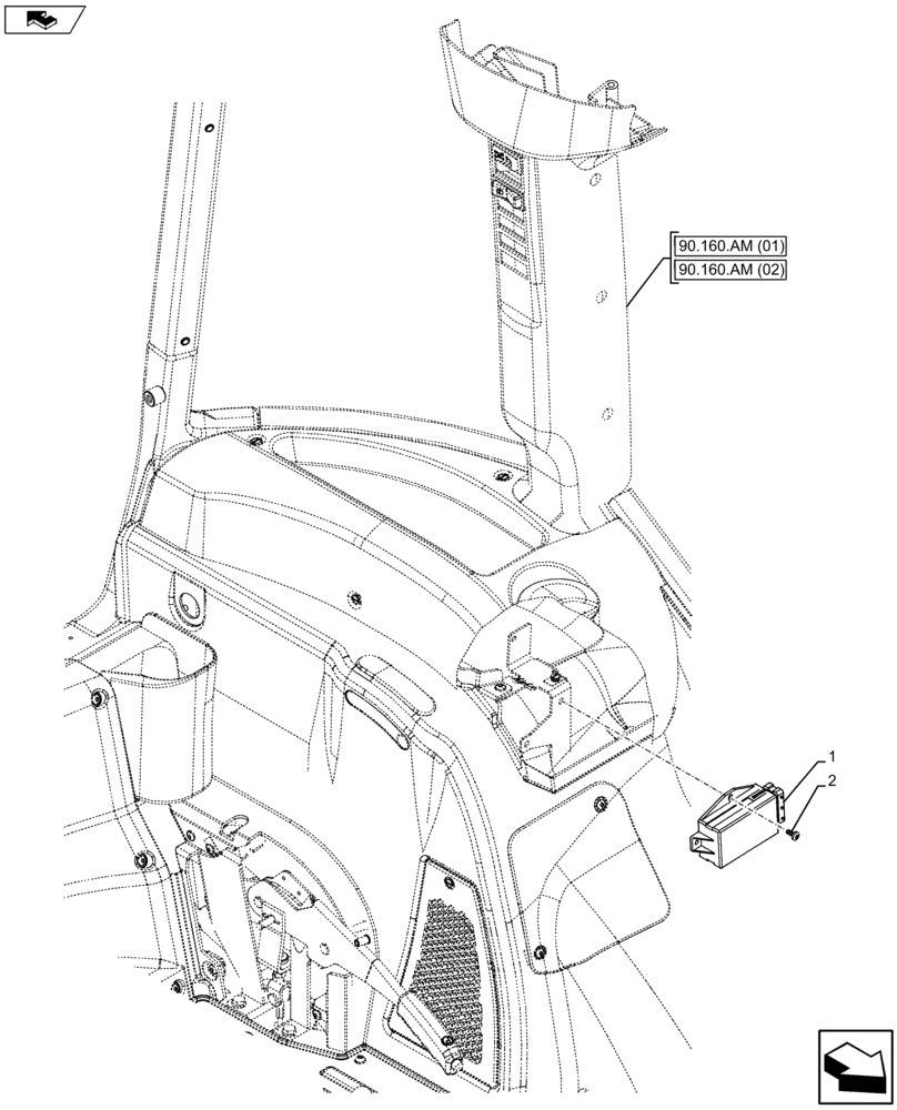 Схема запчастей Case IH FARMALL 105U - (55.404.DB[01]) - VAR - 334144, 335683 - FLASHER UNIT - APAC (55) - ELECTRICAL SYSTEMS