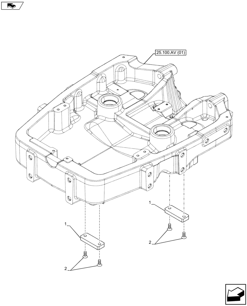 Схема запчастей Case IH FARMALL 115U - (82.100.AH[02]) - VAR - 744712 - PLATE FOR FRONT LOADER (82) - FRONT LOADER & BUCKET