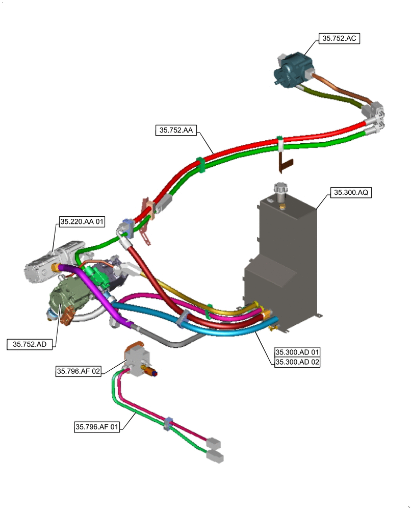 Схема запчастей Case IH 9240 - (00.000.35[01]) - PICTORIAL INDEX - HYDRAULIC SYSTEMS (00) - GENERAL & PICTORIAL INDEX