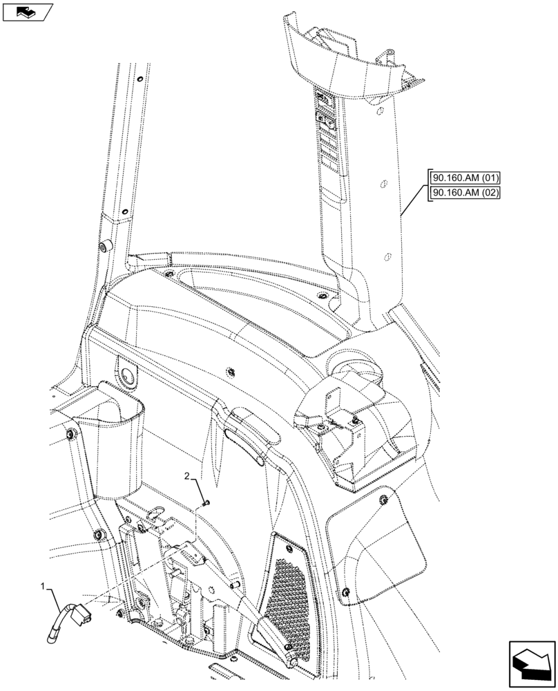 Схема запчастей Case IH FARMALL 105U - (55.031.AF) - VAR - 334144, 335683 - PARKING BRAKE, SWITCH (55) - ELECTRICAL SYSTEMS