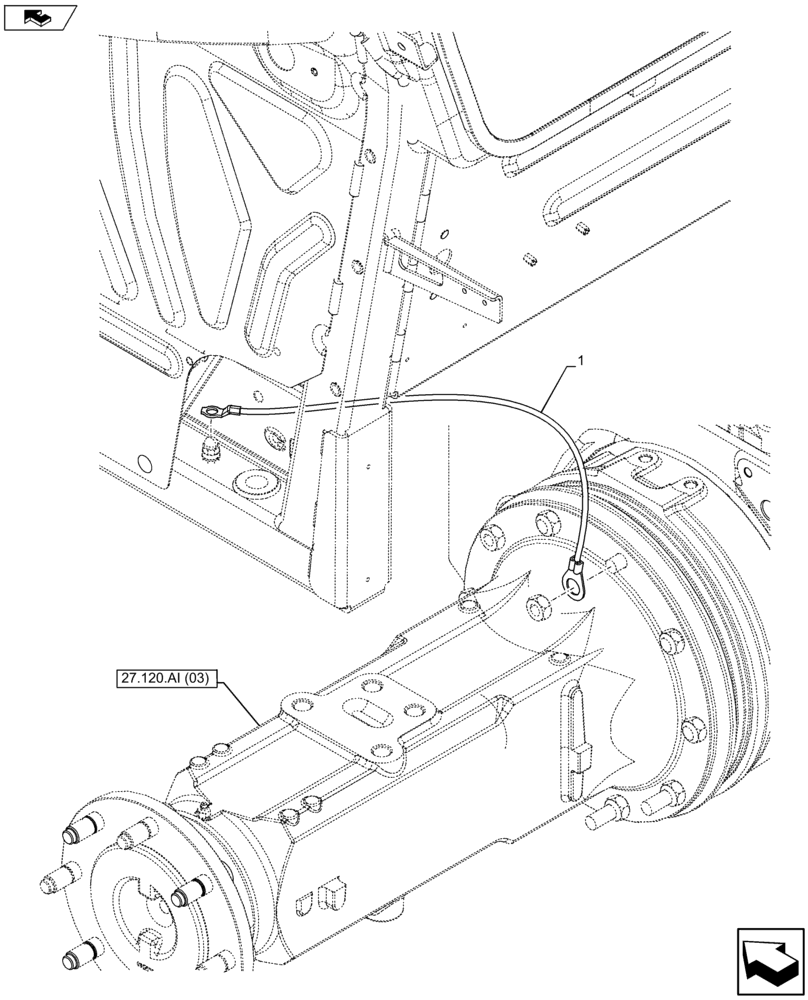 Схема запчастей Case IH FARMALL 105U - (55.100.BE[01]) - VAR - 334114, 390430 - GROUND CABLE (55) - ELECTRICAL SYSTEMS