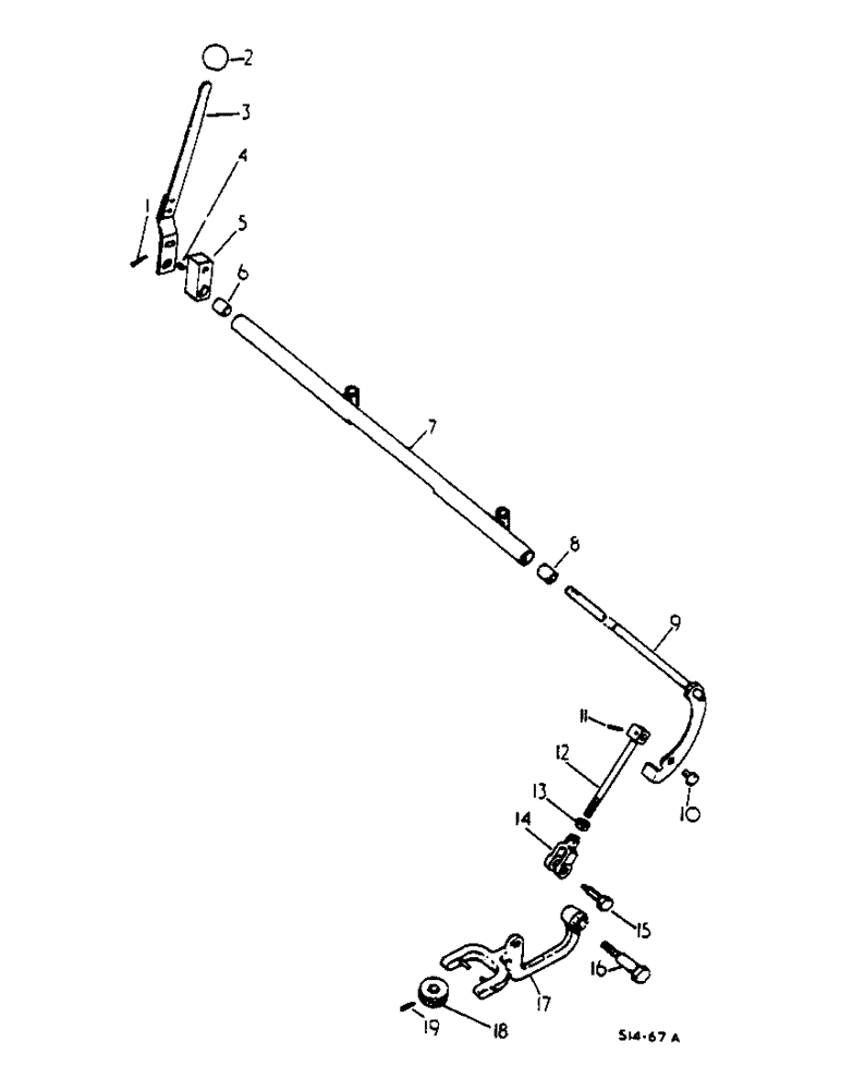 Схема запчастей Case IH 2400 - (07-89) - POWER TAKE OFF LEVER AND CONNECTIONS (04) - Drive Train