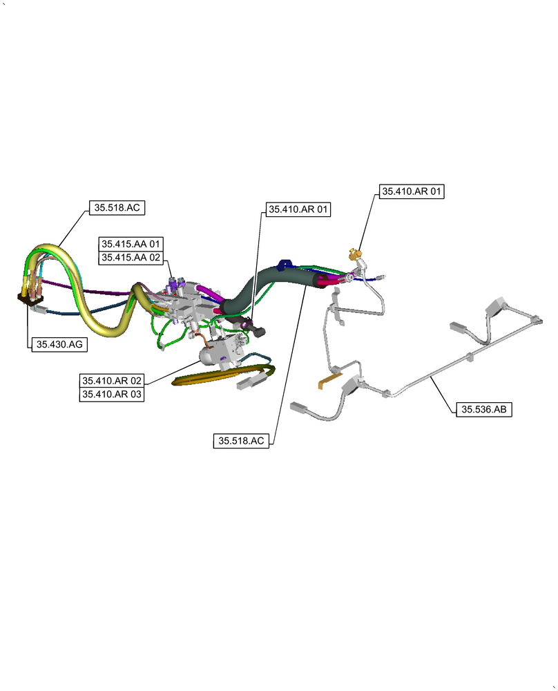 Схема запчастей Case IH 9240 - (00.000.35[04]) - PICTORIAL INDEX - HYDRAULIC SYSTEMS (00) - GENERAL & PICTORIAL INDEX