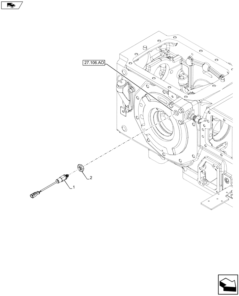 Схема запчастей Case IH FARMALL 105U - (55.020.AB[07]) - VAR - 334144, 335683 - GEARBOX, SENSOR, SHUTTLE (55) - ELECTRICAL SYSTEMS