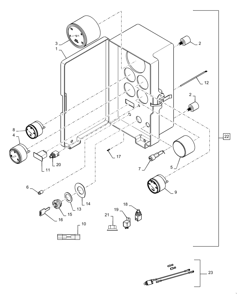 Схема запчастей Case IH P170 - (04-02[01]) - CONTROL PANEL (04) - ELECTRICAL SYSTEMS