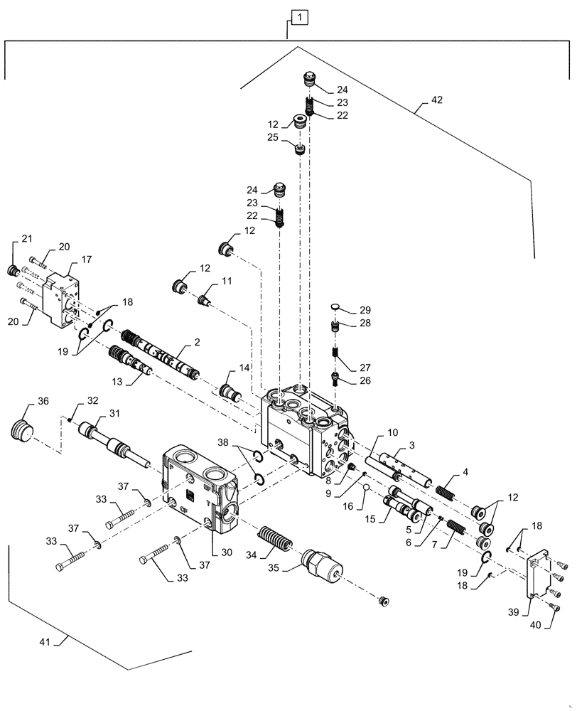 Схема запчастей Case IH QUADTRAC 470 - (41.200.CJ[01]) - STEERING VALVE, W/O AUTOGUIDANCE (41) - STEERING