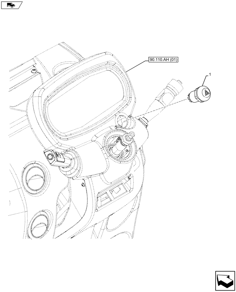 Схема запчастей Case IH FARMALL 105U - (55.405.CF) - VAR - 334144, 335683 - FLASHER SWITCH (55) - ELECTRICAL SYSTEMS