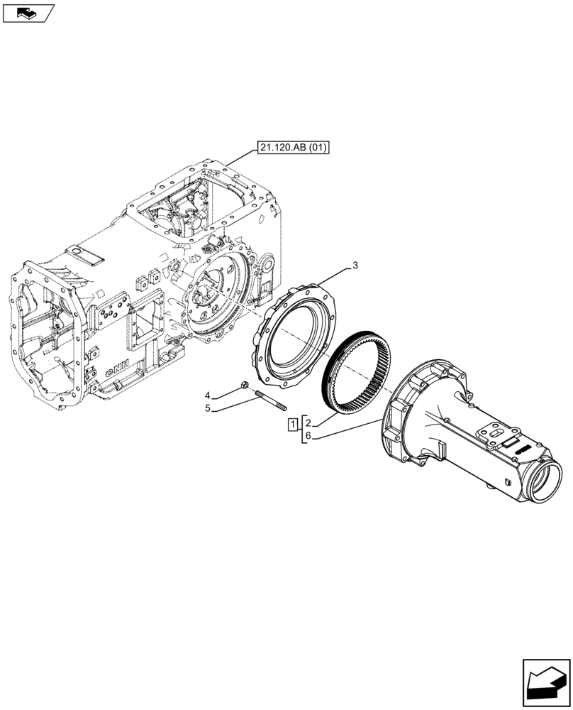 Схема запчастей Case IH FARMALL 105U - (27.120.AI[03]) - VAR - 390319 - SIDE FINAL DRIVES HOUSING (27) - REAR AXLE SYSTEM