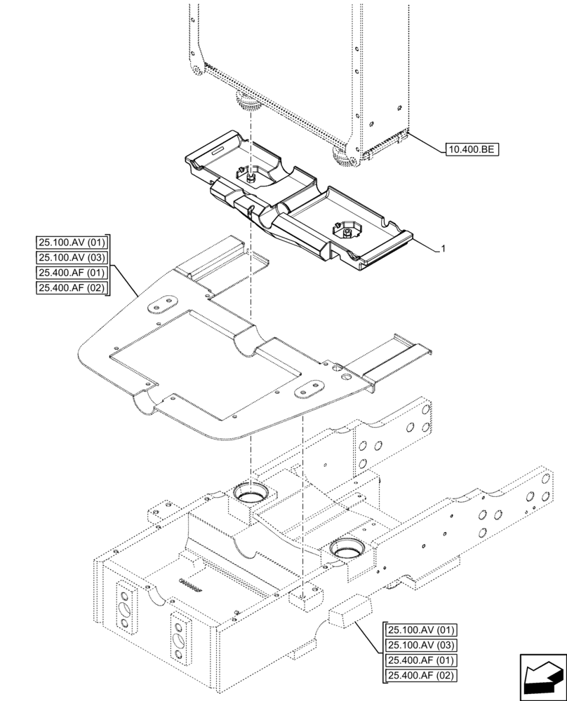 Схема запчастей Case IH FARMALL 120C - (10.400.BF[03]) - VAR - 334216, 334218 - RADIATOR FAN SHROUD, SUPPORT (10) - ENGINE