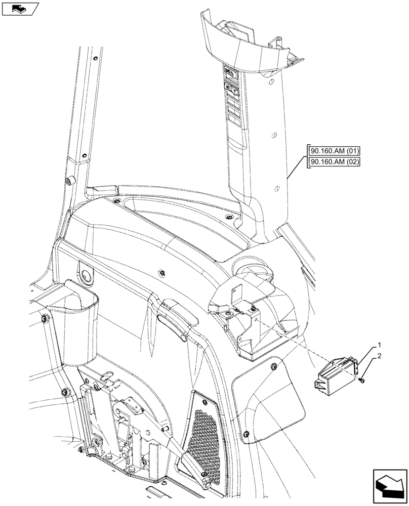 Схема запчастей Case IH FARMALL 105U - (55.404.DB[02]) - VAR - 334144, 335683 - FLASHER UNIT - NA (55) - ELECTRICAL SYSTEMS