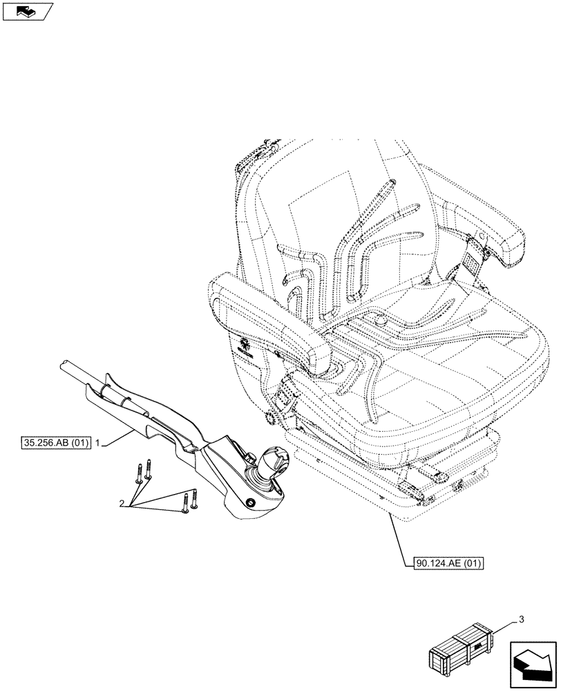 Схема запчастей Case IH FARMALL 105U - (55.512.CL) - VAR - 334127 - ELECTRONIC JOYSTICK (55) - ELECTRICAL SYSTEMS