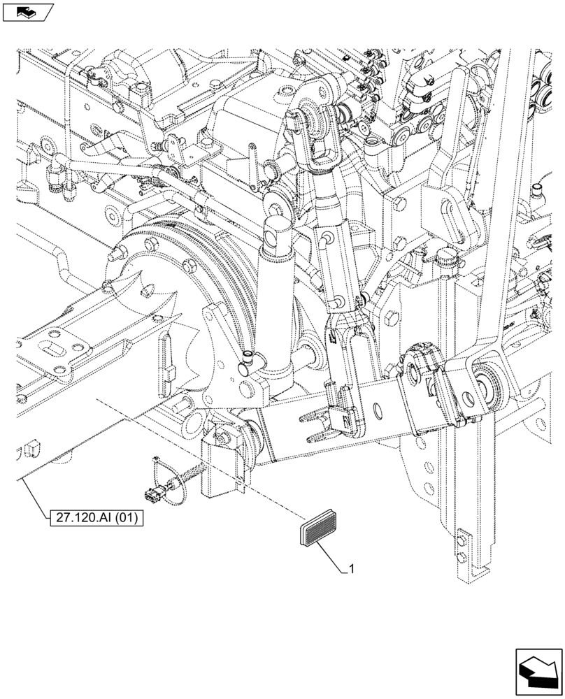 Схема запчастей Case IH FARMALL 105U - (55.404.BH[03]) - VAR - 335701, 390885 - REFLECTOR - NA (55) - ELECTRICAL SYSTEMS