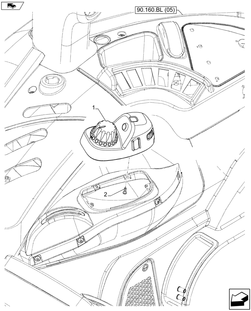 Схема запчастей Case IH FARMALL 105U - (55.523.AM[01]) - VAR - 390832, 743597 - EDC INTERNAL RAM (55) - ELECTRICAL SYSTEMS