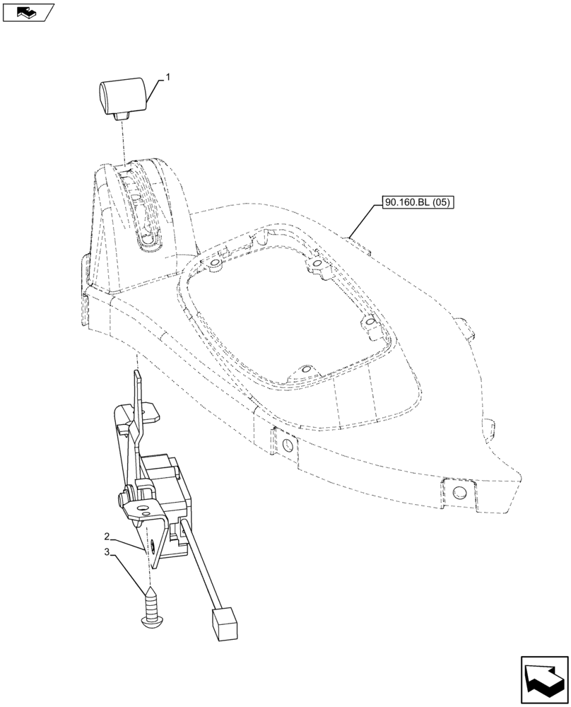 Схема запчастей Case IH FARMALL 105U - (55.525.AL) - VAR - 334144, 335683 - THROTTLE CONTROL (55) - ELECTRICAL SYSTEMS