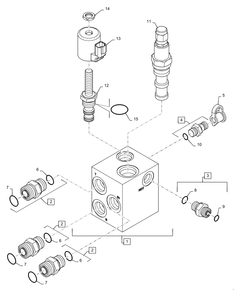 Схема запчастей Case IH 9230 - (33.110.BN) - VALVE, HYDRAULIC, PARK - CONNECTORS (33) - BRAKES & CONTROLS