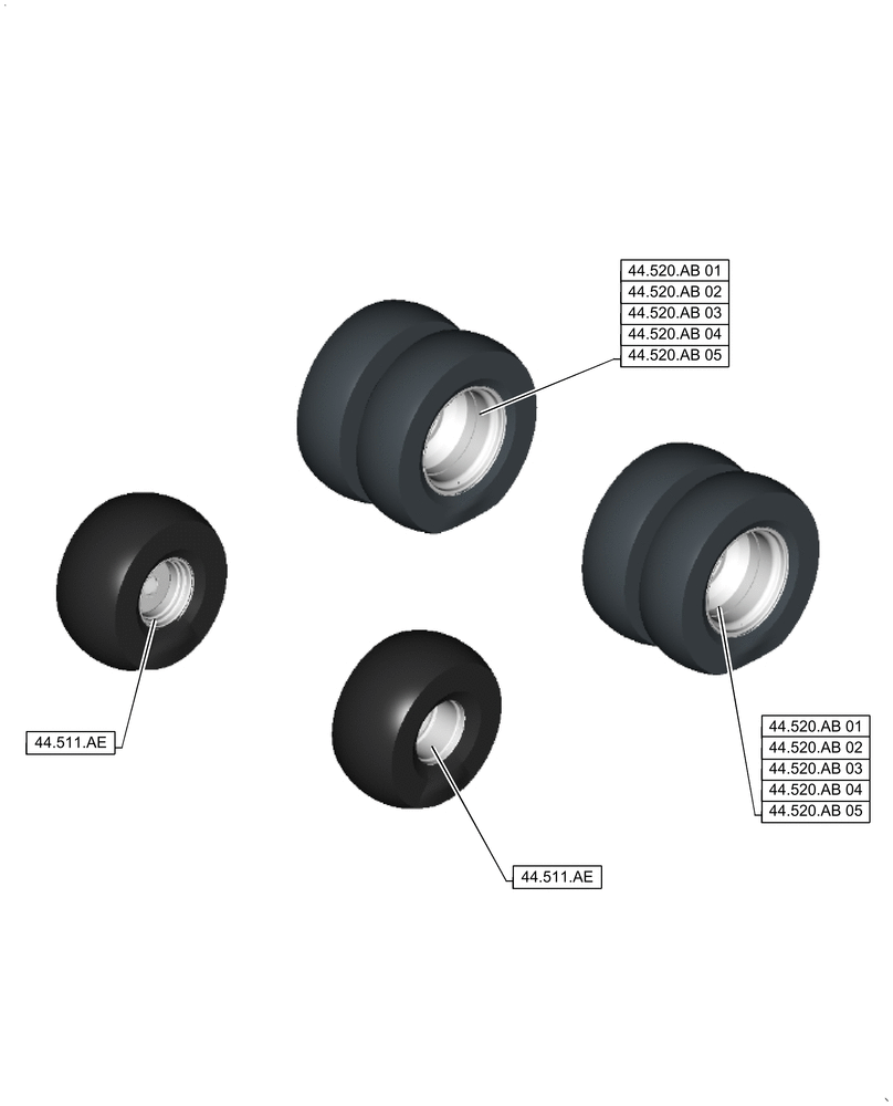 Схема запчастей Case IH 9240 - (44.000.00) - SECTION INDEX - WHEELS (44) - WHEELS