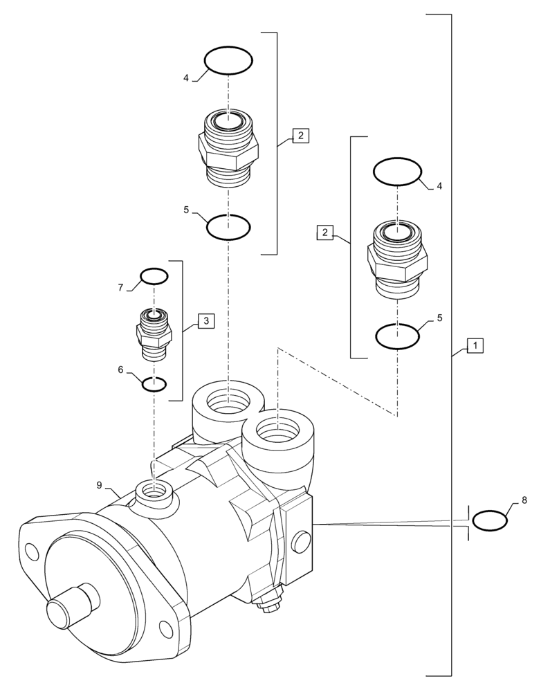 Схема запчастей Case IH 8240 - (35.220.AA[03]) - VAR - 425464, 425362 - HYDRAULIC MOTOR, HEADER (35) - HYDRAULIC SYSTEMS