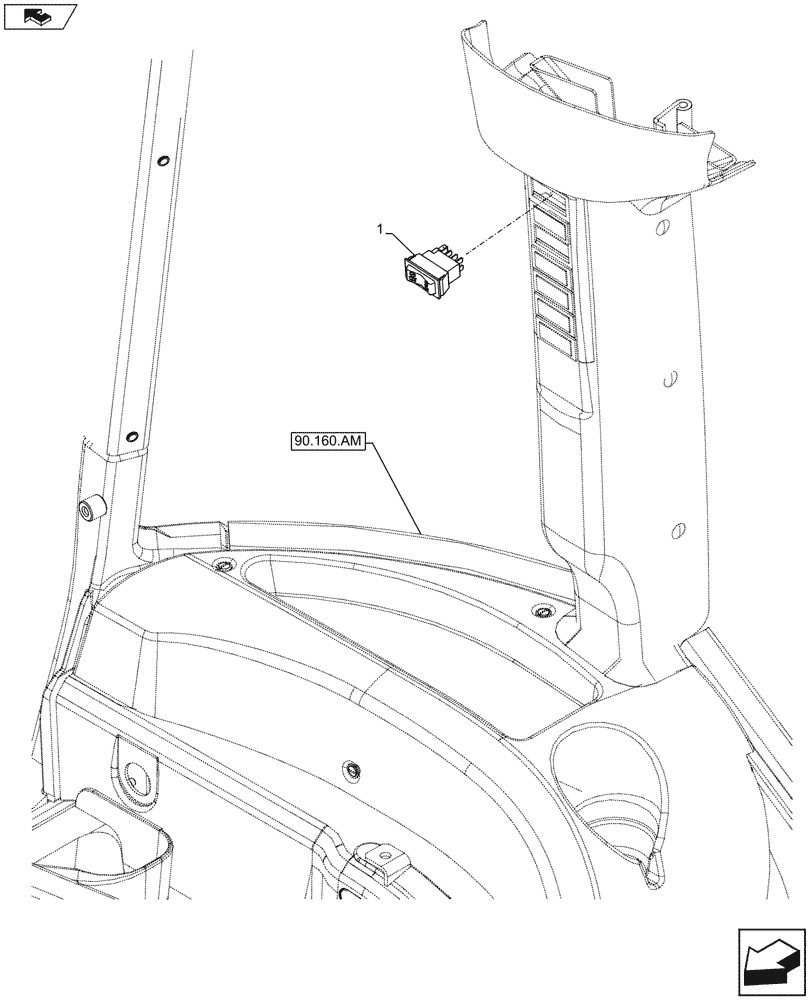 Схема запчастей Case IH FARMALL 105U - (55.518.AY[02]) - VAR - 330642 - WIPER, REAR, SWITCH (55) - ELECTRICAL SYSTEMS