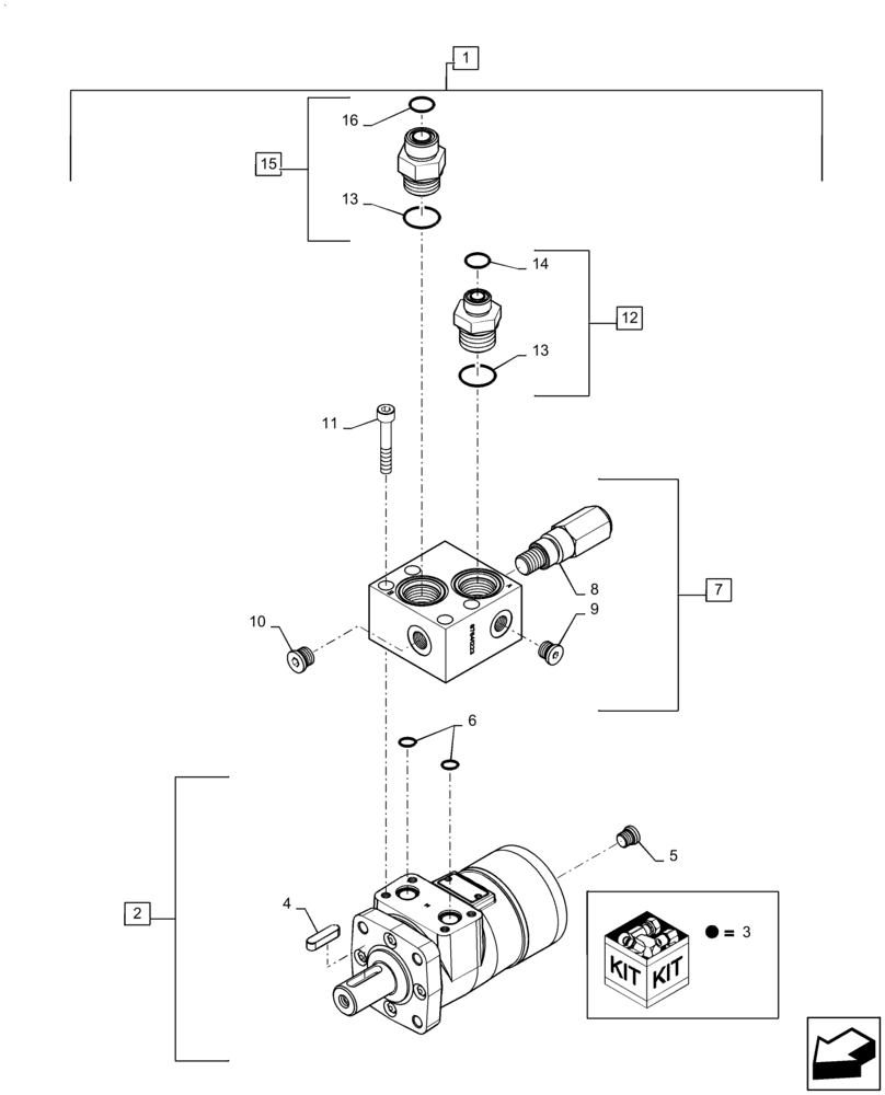 Схема запчастей Case IH 4408-38 - (35.518.AI[02]) - HYDRAULIC MOTOR, ASSY, LH (35) - HYDRAULIC SYSTEMS