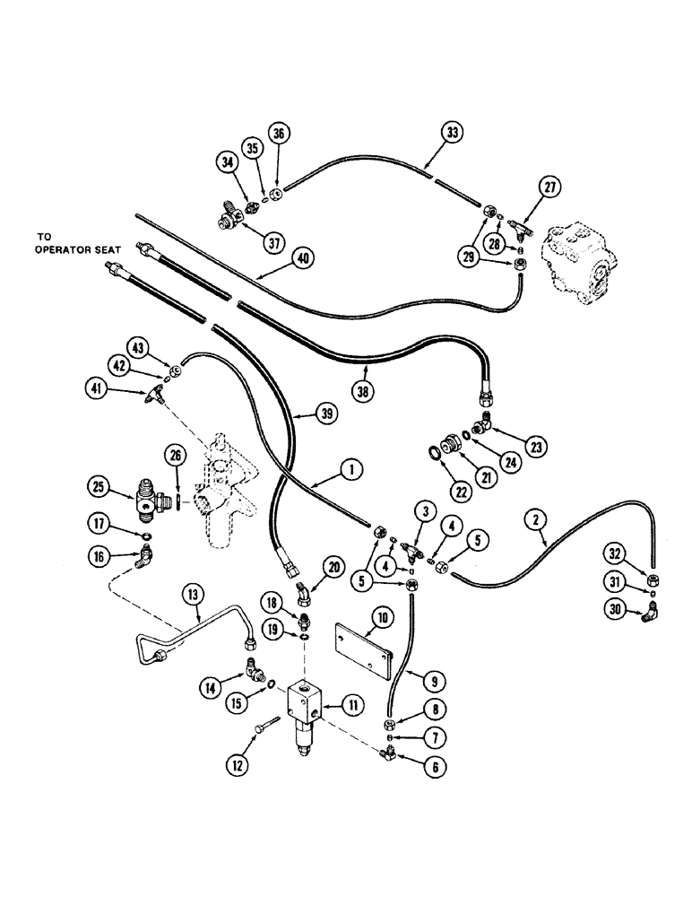 Схема запчастей Case IH 2594 - (8-122) - HYDRAULICS, SEAT AIR/OIL SUSPENSION, PRIOR TO TRANSMISSION SERIAL NO. 16283224 (08) - HYDRAULICS