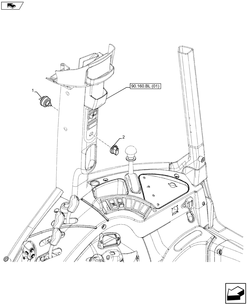 Схема запчастей Case IH FARMALL 105U - (55.405.BP) - VAR - 334144, 335683 - LIGHT SWITCH (55) - ELECTRICAL SYSTEMS